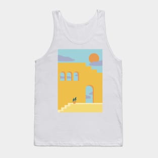 Bold Mediterranean Colour Block Print Tank Top